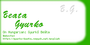 beata gyurko business card