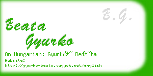 beata gyurko business card